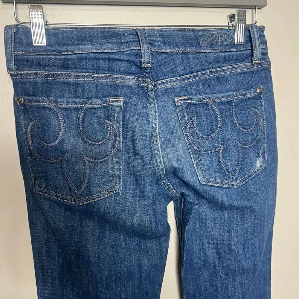 DeLUXE Premium Denim DPD Low Rise Bootcut Jeans Sz 27 Western Festival Cowgirl C